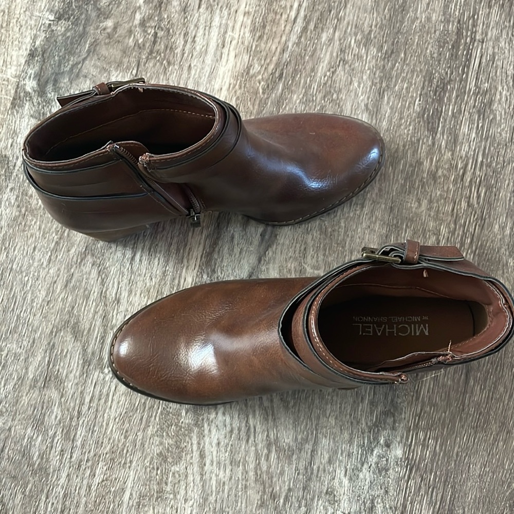 Brown ankle boots by Michael Shannon